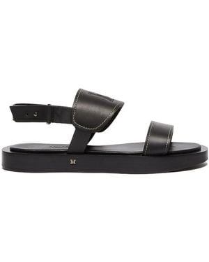 Max Mara Debossed-Logo Leather Sandals - Multicolour