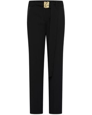 Marella Straight-Fit Belted Trousers - Black