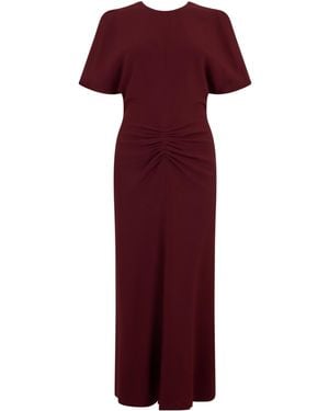 Victoria Beckham Bela Draped Long Dress - Red