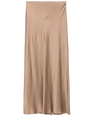 Antonelli Elastic Pleated Midi Skirt - Brown