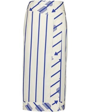 Johanna Ortiz Mar De Cortes Striped Midi Skirt - Blue