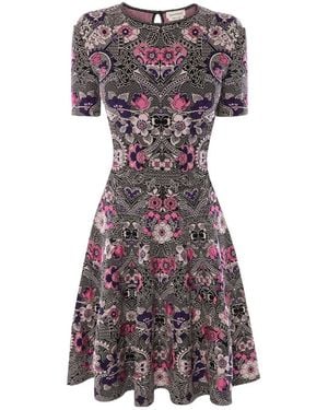 McQueen Jacquard Mini Dress - Purple