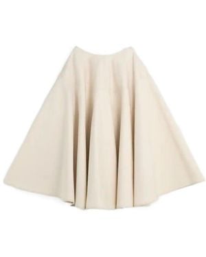 Tod's A-Line Paneled Midi Skirt - Natural