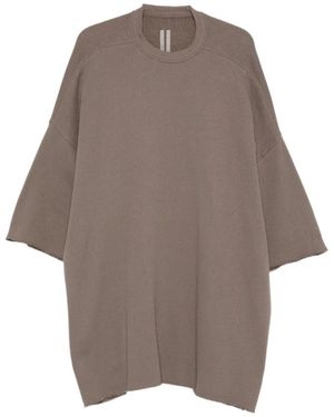 Rick Owens Tommy T Frayed T-Shirt - Brown
