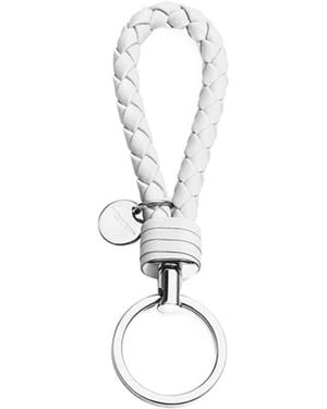 Bottega Veneta Intrecciato Weaves Key Chain - White