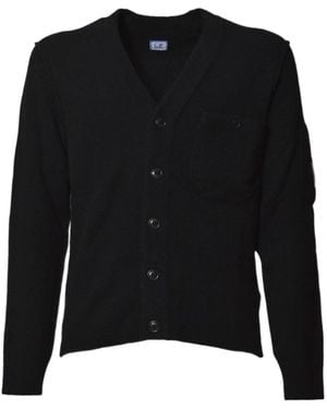 C.P. Company V-Neck Cardigan - Black
