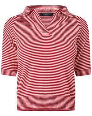 Weekend by Maxmara Horizontal Striped Knit Top - Red