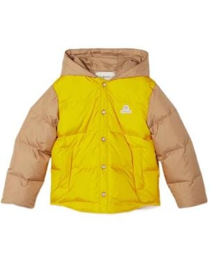Versace Baby Embroidered-Logo Padded Puffer - Yellow
