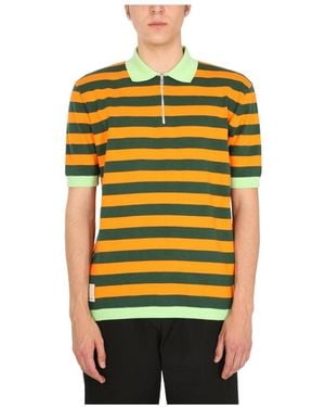 Sunnei Stripped Knitted Polo Shirt - Yellow