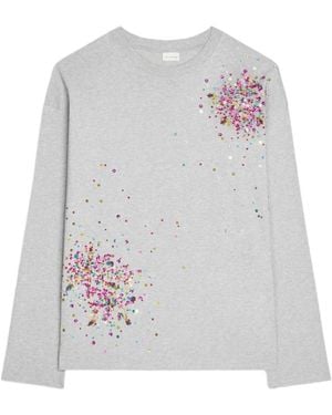 Dries Van Noten Hegland Embellished Sweatshirt - Grey