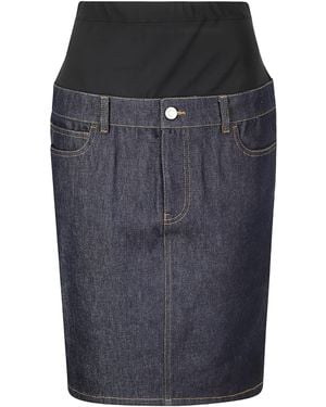 Coperni Hybrid Midi Denim Skirt - Black