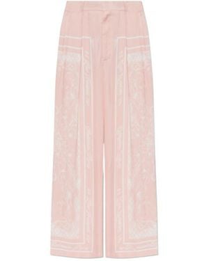 Balmain Printed Wide Leg Trousers - Pink