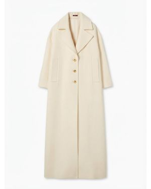Gucci Gg Crêpe Single-Breasted Coat - White