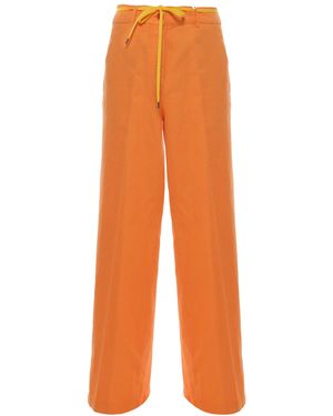 Aspesi Wide-Leg Trousers With Drawstring Waist - Orange