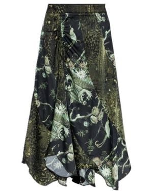 AllSaints Patterned Midi Skirt - Green