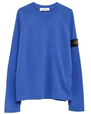 Stone Island Crewneck Patch Sweatshirt - Blue