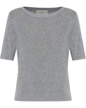 Officine Generale Ribbed Trim T-Shirt - Grey