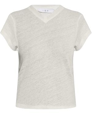 IRO V-Neck Linen T-Shirt - White