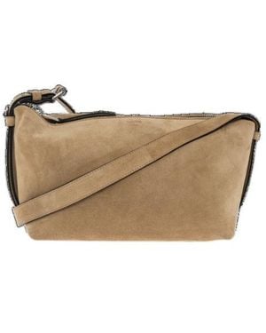 Moschino Logo Shoulder Bag - Natural