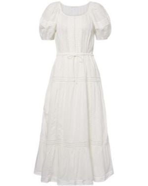 Ulla Johnson Isolde Embroidered Tiered Cotton Midi Dress - White