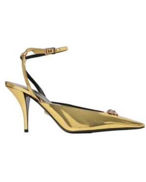 Versace 85Mm Pointed-Toe Pumps - Metallic