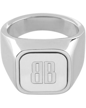 Balenciaga Nano Signet Ring - White