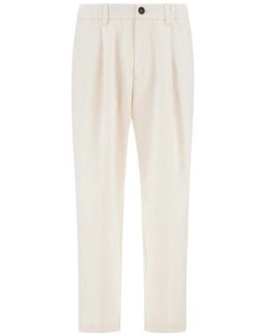Herno Straight Pleated Trousers - White