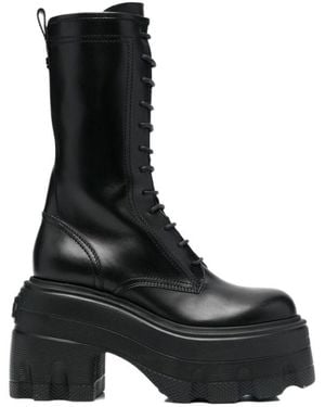 Casadei Chunky Sole Lace-Up Boots - Black