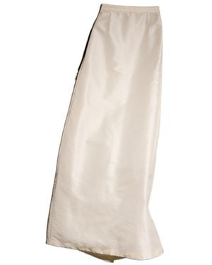 Gucci Fine Silk Faille Long Skirt - Natural