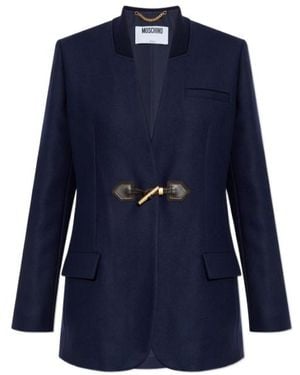 Moschino Elbow-Patch Blazer - Blue