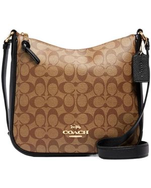COACH Logo Jacquard Crossbody Bag - Brown