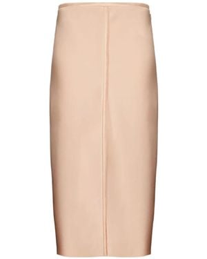 Ami Paris Raw Edge Midi Skirt - Natural