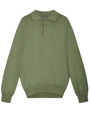 Canali Long-Sleeve Polo Shirt - Green