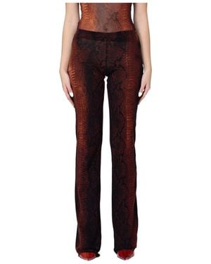 Jean Paul Gaultier Printed Mesh Trousers - Red