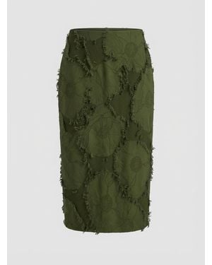 Gucci Cotton Wool Blend Mid-Length Skirt - Green