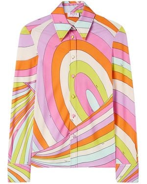 PUCCI Iride-Print Long-Sleeve Shirt - Pink