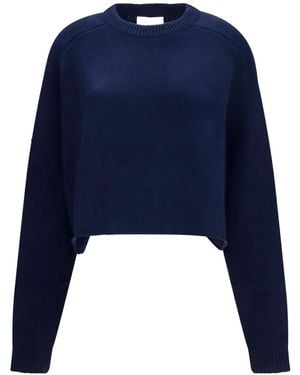 Lisa Yang Karine Cropped Knitted Sweater - Blue
