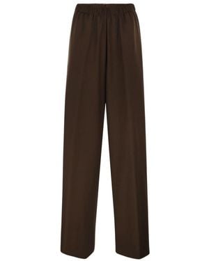Fabiana Filippi Wide-Leg Elasticated-Waistband Trousers - Brown