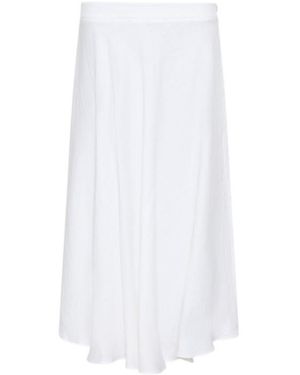 Marella Linen Basketweave Skirt - White