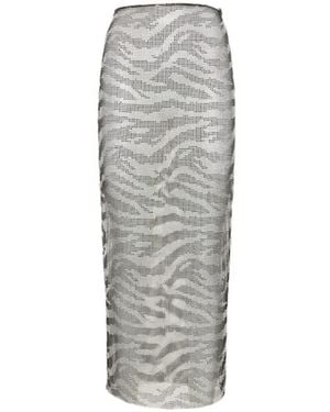 Alessandra Rich Crystal Beaded Skirt - Grey