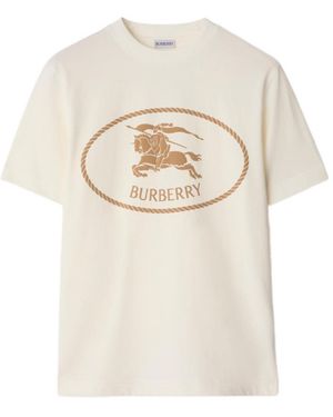 Burberry Logo Detailed Crewneck T-Shirt - White