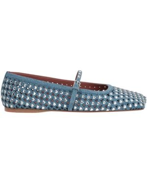 AMINA MUADDI Square-Toed Ballet Shoes - Blue