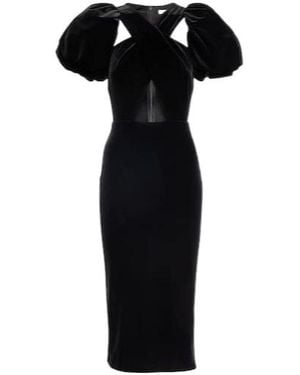 Christopher Kane Wrap Velvet Midi Dress - Black