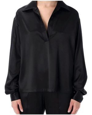 Tom Ford V-Neck Long Sleeved Top - Black