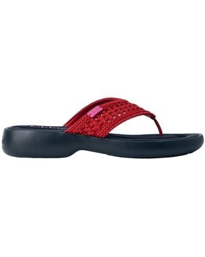 Chloé Woven Strap Poolette Sandals - Red