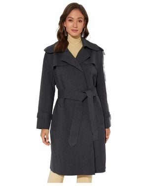 Norma Kamali Belted Trench Coat - Blue