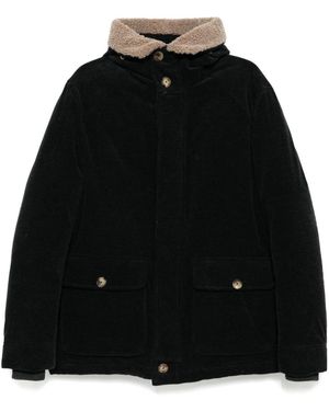Brunello Cucinelli Corduroy Single Breasted Coat - Black