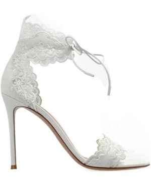 Gianvito Rossi Evie Ankle-Tie Sandals - White