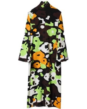 Celine Cashmere Wallpaper Dress - White