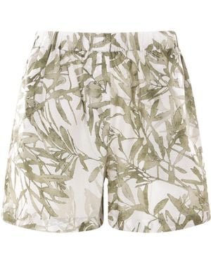 Brunello Cucinelli Herbarium Printed Shorts - Natural